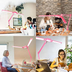 Neatfi LED Desk Lamp, Dimmable Desk Light with 360 SMD LEDs, 30W, CRI 95, Adjustable Color Temperature, Task Lamp for Home, Office, and Workbench (CCT, Pink, 41 Inches)