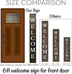 Tall Outdoor Welcome Sign, 6ft Brown Rustic Modern Farmhouse Welcome Sign for Front Door & Porch Decor, Fall Home Decor
