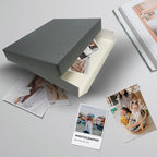 Lineco Museum Archival Storage Box, 16.75x20.75x3 in. Drop Front Design. Acid-Free with Metal Edge. Organize Photos, Pictures, Prints, Documents, Crafts, DIY. Gray, 2 Pack