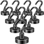 DIYMAG Garage Storage Hooks 10 Pack, 50lbs 2026 Cruise Cabin Ship Essentials Magnetic Hook Heavy Duty Strong Wall Mount Magnets Fridge for Classroom Wall Mount Kitchen Grills Black