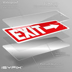 iSYFIX Exit Signs 2 Pack 12x4 Inch with Directional Right Arrows - Rust Free Aluminum, Laminated for UV, Weather, Scratch Resistance - Ideal for Offices, Schools, Theaters, Restaurants