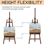MEEDEN Large Painters Easel Adjustable Solid Beech Wood Artist Easel, Studio Easel for Adults with Brush Holder, Holds Canvas up to 48" - Walnut