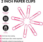 Jumbo Paper Clips, 2 Inch Large Paper Clip, 100 pcs Paperclips (Jumbo, Pink)