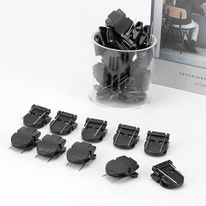 DIICCYO 36 Pcs Cubicle Clips for Fabric Panel Cubicle Accessories, Plastic Cubicle Hooks Pins Fabric Partition Panel Wall Clip, Fabric Partition Hooks for Hanging Photos Notes Memos Organization Decor
