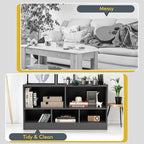 Tangkula 5 Cube Bookcase, 2 Tier Wooden Storage Open Bookshelf, Multipurpose Display Storage Cabinet for Living Room, Bedroom, Hallway, Kid's Playroom, Reading Nook (Grey)
