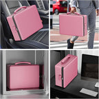 ENGPOW Fireproof Document Box, Hard Case File Box with Fireproof Zipper＆Lock, 6400°F Heat Insulated Fire and Water Resistant File Organizer Storage Safe for Important Documents Laptop Cash, Pink