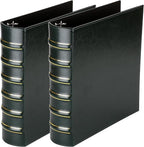 LETVPVOW Vintage Hardback 3 Ring Binder 2 Inch, Professional Leather Binders 2 Inch D Ring, Holds 400 Sheets Capacity 2 Pack - Dark Green