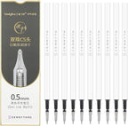 Ddaowanx 10 Pieces Gel Ink Pen Refills, Fine Point 0.5mm Tip Smooth Writing Quick Dry for Journaling Writing School Office Supplies (10 Pcs Gel Pen Refills, Black)