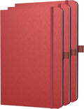ONAVIA A5 Lined Journal Notebook, 7mm College Ruled Notepad, Journaling for Writing, Work, School, Travel and Note Taking, Hardcover 160 Pages (80 Sheets) 5.79 x 8.3 inches (3 Pack Red)