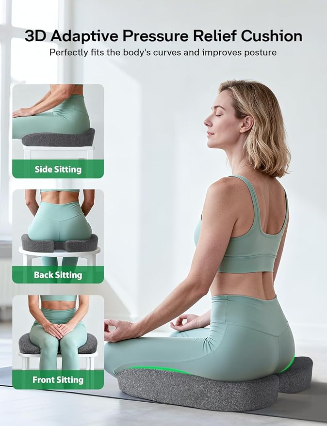 Medisana Gel Wheelchair Cushions for Pain Relief, GC 100 Seat Cushion for Tailbone, Sciatica, Back & Hip Support and Pressure Sore, Ergonomic Office Chair Cushion for for Seniors and Adults