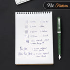 FPR Himalaya V2-Chrome Ultra Flex Nib Pen - Twist-Style Converter Filled Calligraphy Pens for Writing - Fancy Pens for Men & Women - Flex Fountain Pen w/Metal Clip & Cap Ring (Green Ebonite)