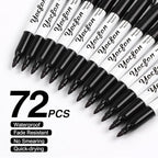 Yocfon Permanent Markers, 72 Count Black Permanent Markers Set, Fine Tip, Waterproof Markers, Works On Plastic, Wood, Stone And Metal For Doodling, Marking