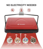 Yocada Carpet Sweeper Cleaner for Home Office Low Carpets Rugs Undercoat Carpets Pet Hair Dust Scraps Paper Small Rubbish Cleaning with a Brush Dark Red