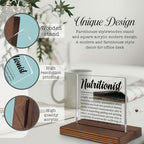 Nutritionist Gift for Women and Men, Thank You Desk Sign for Dietitian or Health Coach, Office Decor for Nutrition Professionals, Holiday or Graduation Appreciation Plaque PA057