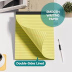 MSKKSM Legal Pads 8.5 x 11, 3 Pack Yellow Note Pads 8.5 x 11 Writing Pads(50 Sheets/Pad), Wide Ruled Legal Notepads, Lined Pads of Paper Yellow Paper Pads, for School, Home, Office, Business