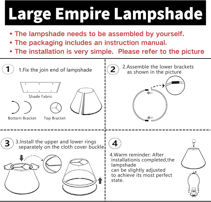 GO&SO Set of 2 Black Lamp Shade Fabric Large Lampshades,Barrel Lamp Shades 6.5 x 16.3 x 10.5 inch,Replacement Lamps Shades for Table Lamps,Floor Lamps,Spider Lamp Cover Handcrafted, Assembly Required