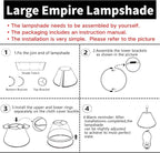 GO&SO 2Pcs Large Lamp Shades Burgundy Fabric Lampshade, 6.5" Top x 16.3" Bottom x 10.5" Height, Handcrafted Replacement Lamp Shade for Table,Floor Lamps,Spider Empire Lamp Cover, Assembly Required