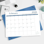 Gannyfer Desk Calendar 2026 with Desktop Mat, Simplified Large 22" x 17" Desktop Pad Calendar, 18 Month Desk Calendar 2026-2027, Use Jan 2026 to Jun 2027, Office Supplies Perfect for Home School and Office - Blue