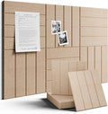 Large Felt Bulletin Board 36"x24" Cork Board Alternative - 6 Pack with 40 Safe Removable Adhesive Tabs, Cork Boards for Walls Felt Board for Home Office Classroom Pin Board-Taupe