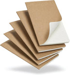 Foliom 5 Pack Kraft Notebooks Bulk A5, 60 Pages Lined Ruled Journals, 8.3x5.5 Inches, Natural Kraft Cover Composition Notebooks for School Office Students Artists