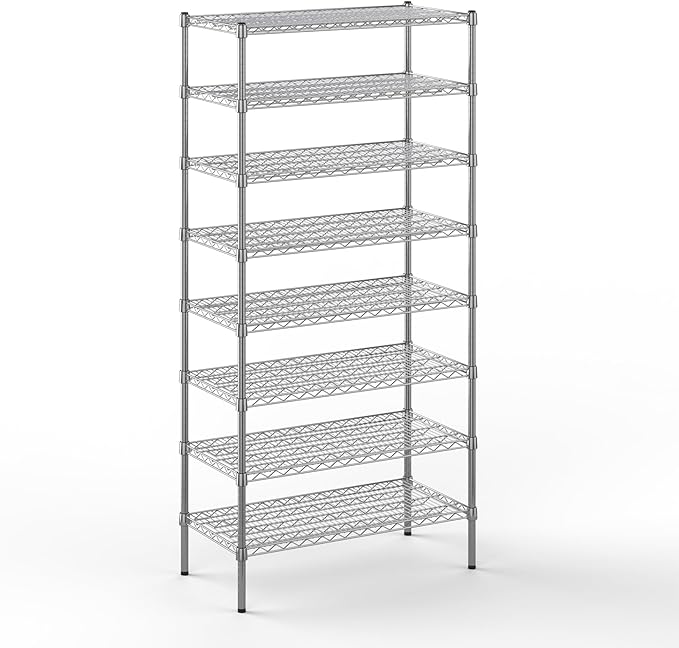 Regal Altair 18" Deep x 36" Wide x 74" Height Wire Shelving Kit | 8-Tier | NSF Commercial Storage Rack Unit