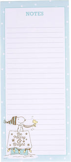 Graphique Merry Snoopy Holiday Magnetic Notepad | 100 Tear-Away Sheets | Grocery, Shopping, To-Do List | Writing Pad for Fridge, Kitchen, Office | Lined Paper | Great Gift | 4” x 9.25”