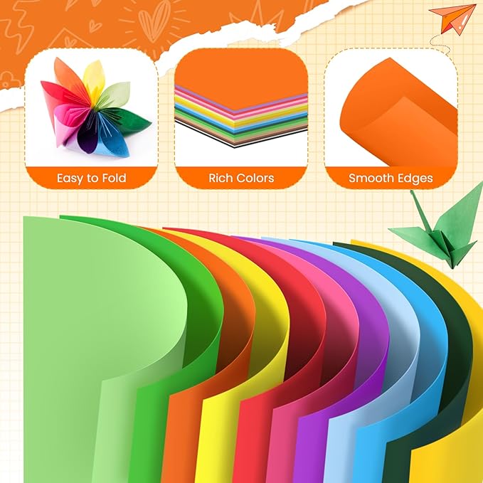 40 Sheets Orange Colored Card Stock, 8.5 x 11 Inch, 180GSM 65LB Color Cardstock Paper, Craft Construction Paper Bulk for Card Making, Scrapbooking, DIY Crafts, Printing, School & Office
