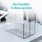 Boloyo Acrylic File Holder,2PC 2 Sections Clear File Organizer Mail Letter Sorter Desktop Folder Holder for Home Office School Envelope Bill Filling Paper Document