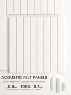 Bumusty Large Cork Board Alternative-36 x24 Felt Bulletin Board Tiles, with 30 Pushpins, 40 Adhesive Tabs, 6-Pack Slat Wall Paneling, Cork Boards for Office Push Pin Board Felt Board-Milky White
