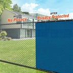 iCover 5x12ft Fence Privacy Screen, Heavy Duty Fencing Panels Screens, Outdoor Shade Cloth Mesh Barrier, Reinforced Bindings and Brass Grommets, Cable Zip Ties Included, Blue
