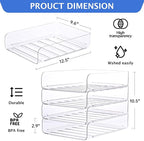 CiWiVOKi Set of 4 Office Organization and Storage, Clear PET Letter Tray Desk Organizer, Stackable Paper Tray Organizer for Desk Accessories, Notes, Pens, File Paper, Document