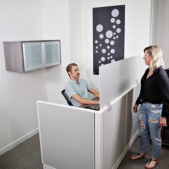OBEX Acrylic Mounted Large Brackets Quality Desk Privacy Panel & Divider for Your Office Cubicle-Increase Separation & Improve Productivity (Frosted, 18"W X 72"H)