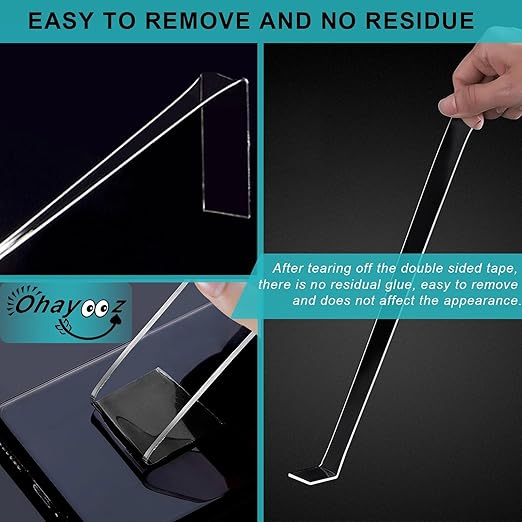 Ohayooz® Extra Strong Double Sided Tape Heavy Duty Removable 10FT, Clear Sticky Nano Adhesive Wall Tape for Hanging Picture, Poster, Carpet, Photo Deco
