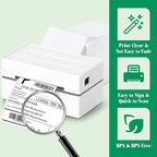 METRONIC Shipping Labels 4x6 500 PCS Fanfold Direct Thermal Labels, Perforated and Strong Adhesive Sticker Paper Thermal Printer Labels, Compatible with Rollo, JADENS, Phomemo, MUNBYN Printer