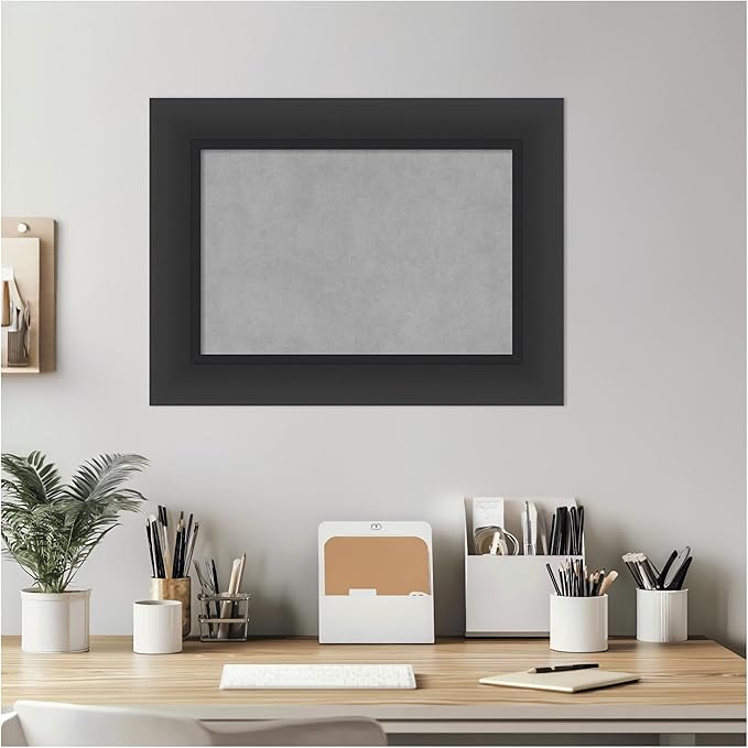 Amanti Art Black Framed Magnetic Board 17x23 Small Vision Board for use with Magnets, 100% Metal Sheet to Display Items as Office Decor or for Home Organization in mudroom, Kitchen or Kids Room