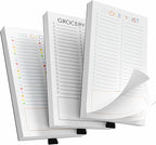 SooHeeRange 3 Pack Magnetic Grocery List Pad with Full Back Magnet & Pen Holder, Totally 180 Sheets for Fridge, To-Do List and Memo Notepad (4.5x7.5 Inch, Blank)