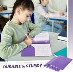 Lincia 100 Pcs Plastic Folders with Pockets and Prong Folders with Prongs 2 Pockets for Office, School for Students, Teachers, Office Workers(Purple)