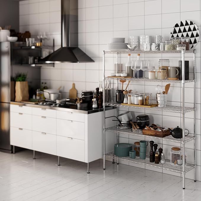 Regal Altair 14" Deep x 48" Wide x 64" Height Wire Shelving Kit | 5-Tier | NSF Commercial Storage Rack Unit