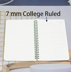 Yansanido Spiral Notebook, 4 Pcs 4 Color A5 Thick Plastic Hardcover 7mm College Ruled Paper 80 Sheets (160 Pages) Journal for School and Office Supplies (4 Pcs A5)