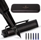 Ellington Pens Luxury Wood Fountain Pen Set – Extra Fine Nib - Includes 6 Ink Cartridges, Wooden Pen Gift Box, Ink Converter - Wood Pen For Writing, Calligraphy, Journaling, Drawing (Ebon Elegance)