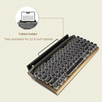 Adventurers Typewriter-Style Retro Mechanical Keyboard LED Backlight 83 Keys Bluetooth 5.0 Blue Axis Wood Color Panel Compatible with iOS/Android/Windows/Vista/Linux/Mac Office/Gaming, 12.8x6.6x1.6in