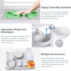 Medical Carts with Wheels 2 Tier Mobile Esthetician Cart 220 LBS Load Hospital Trolley Cart for Ultrasound Scanner Utility Cart with Bucket Sharp Box Storage Basket for Beauty Salon Dental Clinic Home