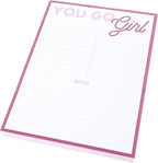 Graphique Large Notepad, Future is Female – 6" x 8", Cute Notepad with 150 Tear-Off Sheets, Features the Quote “You Go Girl” on Every Page – Perfect for Note Taking, List Making, and More