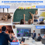 2-in-1 USB Type C Presentation Clicker Wireless Presenter Remote with Laser Pointer, RF 2.4GHz USB C PowerPoint Clicker Slide Advancer for Computer/Mac/Laptop