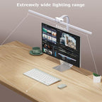 AKRRYR Led Desk Lamp for Home Office,24W Bright Eye-Caring Desk Light with Clamp,5 brightness and 5 temperatures Dimmable Workbench Task Light, Adjustable Gooseneck Table Lamp for Monitor Study(white)