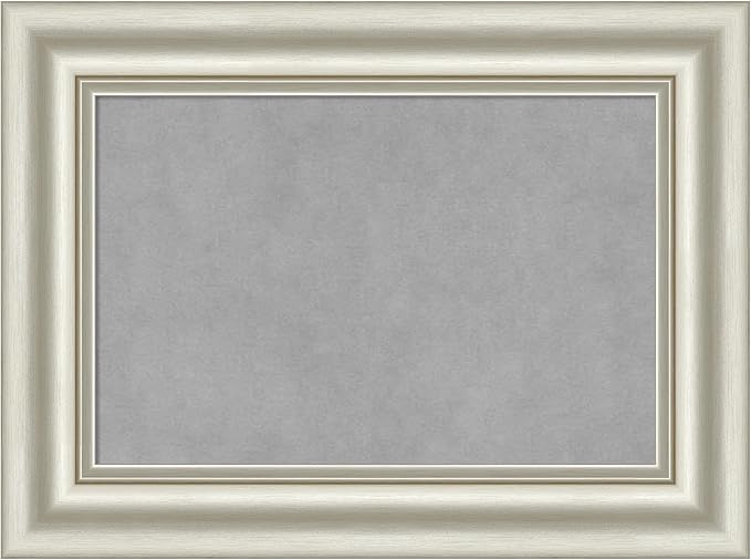 Amanti Art Silver Framed Magnetic Board 18x24 Small Vision Board for use with Magnets, 100% Metal Sheet to Display Items as Office Decor or for Home Organization in mudroom, Kitchen or Kids Room