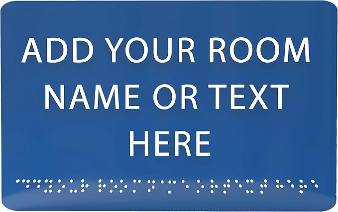 ADA CENTRAL SIGNS - 9" X6" Personalized Custom Sign - ADA Compliant Tactile Graphics Grade 2 Braille Text Acrylic Wall Signs - Add Your Room Name Text Sign for Home School Office Business Workplace