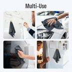 loukin Magnetic Whiteboard Cleaning Cloth, Dry Erase Cleaning Cloth for Classroom, Home and Office Use, Reusable & Washable, Gray, 12" x 12", 1 Bottle of 3.4 fl oz Whiteboard Cleaner Included