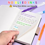 ZackZ Bible Highlighters Assorted Colors with Verses, Chisel Tip Colored Highlighter Markers Bulk Fluorescent, Dry Quick Bright Colors, Perfect for Bible Study Journaling, 6 Candy Color 30 Pack