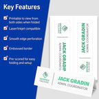 Avery Printable Tent Cards, 3.5" x 11", White with Embossed Border, 50 Blank Place Cards for Laser and Inkjet Printers (5309)